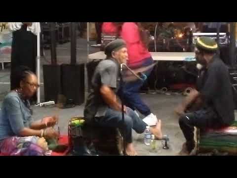 Spirited drumming at the Kingston Night Market.