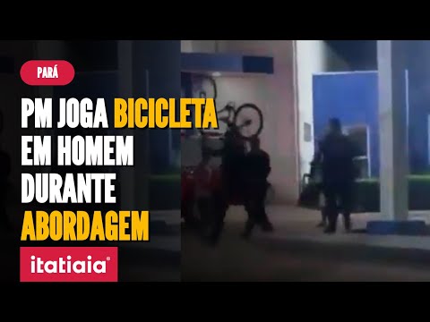 POLICIAL JOGA BICICLETA EM HOMEM DURANTE ABORDAGEM NO PARÁ