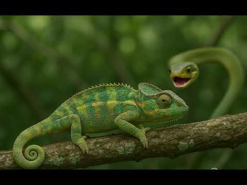 Chameleon vs Snake 🦎🐍 | Will Its Camouflage Save the Day?