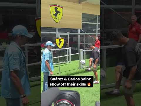 Luis Suárez y Carlos Sainz mostrando habilidades en el GP de Miami ?? #Shorts (Vía: @gqsports)