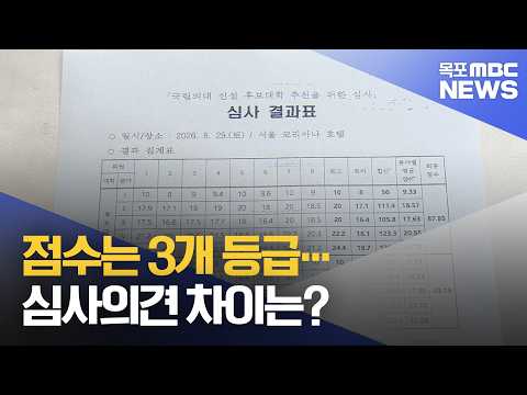 점수는 3개 <strong>등급</strong>…심사의견 차이는?[목포MBC 뉴스데스크]