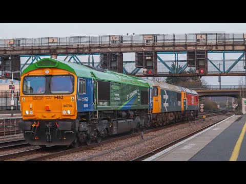 The First Class 69s in Lincoln! 66796 Drags 69002/004 Through Lincoln Central with 0Z69 (25/03/22)
