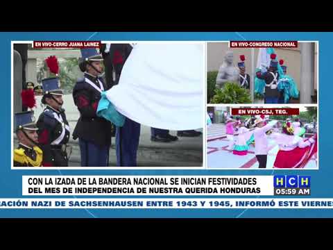 Con Izamiento de la Bandera Nacional, inician Fiestas Patrias en Honduras