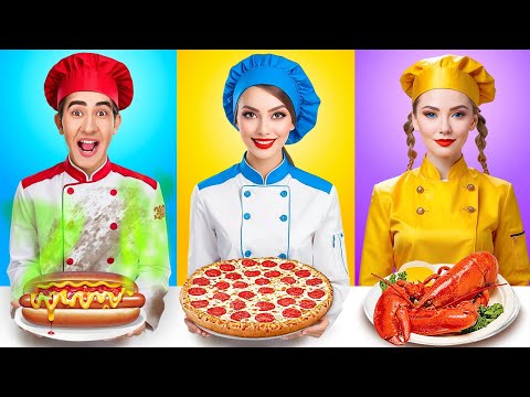 $1 対 $100 対 $1000 の食べ物チャレンジ 🍩 おもしろDIYハック＆いたずら | 123 GO!