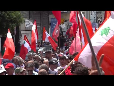 Protesters march through Beirut's streets to mark International Workers' Day