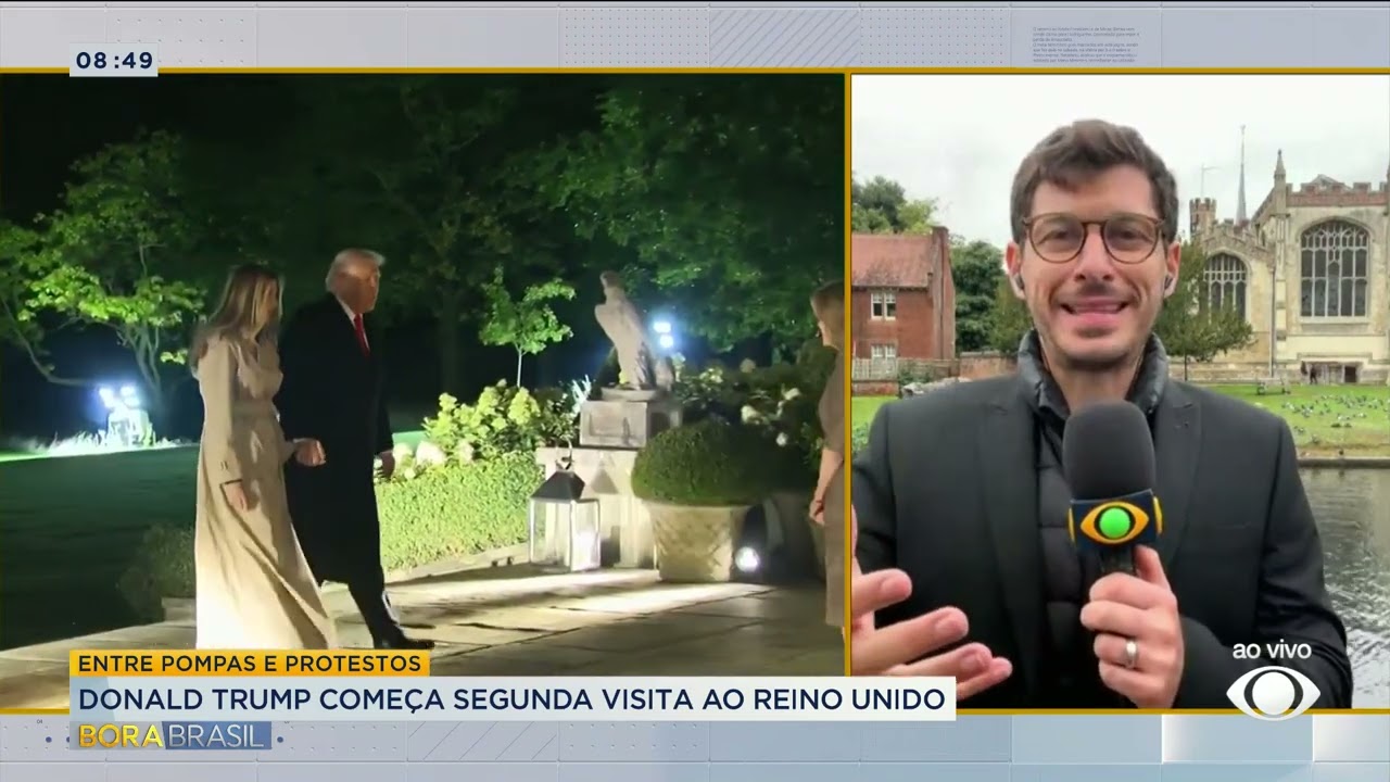 Donald Trump desembarca no Reino Unido para segunda visita à realeza