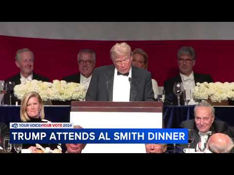 Trump delivers a pointed and at times bitter speech at Al Smith charity dinner