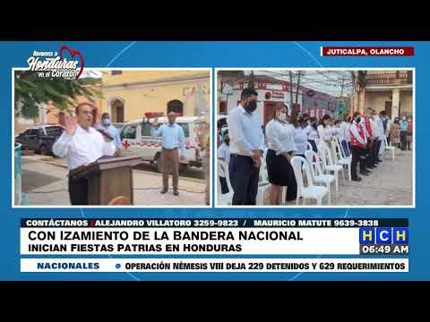 #HCHJuticalpa | Con Juramento a La Bandera inician fiestas patrias en Olancho