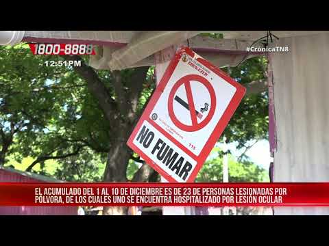 Del 1 al 10 de diciembre: 23 quemados por pólvora en Nicaragua