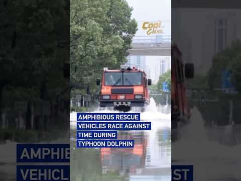 Amphibious rescue vehicles race against time during Typhoon Dolphin#coolchina