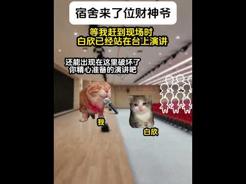 猫の動画サムネイル - 宿舍来了位财神爷第三集#有趣 #猫meme #猫meme剧场 #内容过于真实  #故事 #貓 #猫猫meme小剧场 #喵不可言