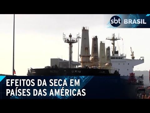 Seca recorde afeta países da América reduzindo circulação de navios | SBT Brasil (13/04/24)