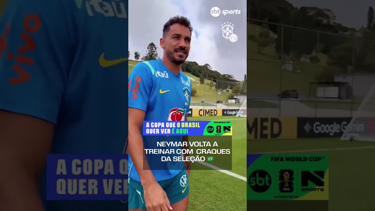 Neymar reaparece em treino da seleção brasileira na Granja Comary