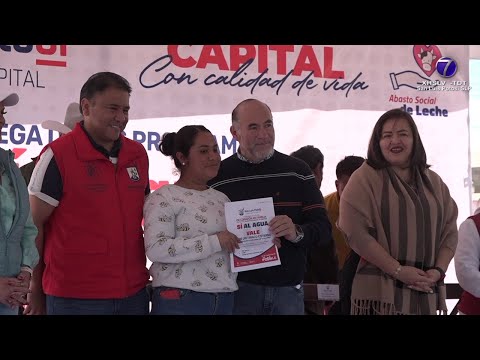 Entrega Ayuntamiento Capitalino leche fortificada y tinacos en La Pila, como parte de programas ...