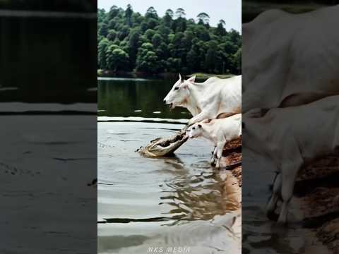 Calf love💕 with mother cow💕💔💔#save #rescue #cow #bommapadam #crocodile #love #animals
