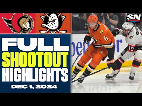 Ottawa Senators at Anaheim Ducks | FULL Shootout Highlights - December 1, 2024