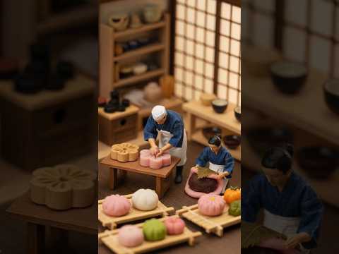 【ミニチュア】和菓子職人の裏側#ミニチュア #可愛い #お菓子づくり #裏側 #裏側シリーズ