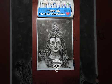 Har Har Mahadev 🥰| Bhakti + Art 💀 #art #drawing #sketch #mahadev #shorts