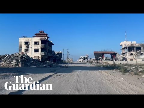 Footage from drive through Khan Younis shows heavy destruction