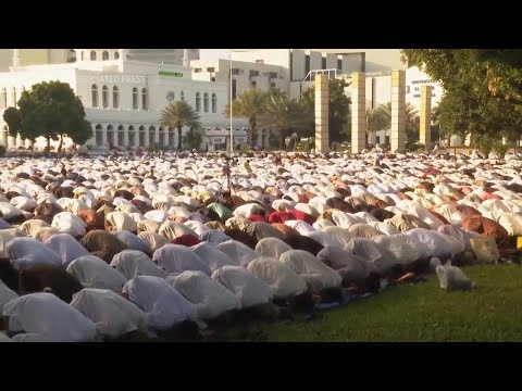 Indonesian Muslims hold Eid al-Fitr prayers to mark the end of Ramadan
