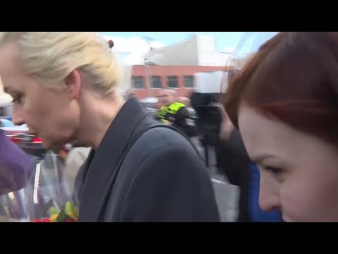 Yulia Navalnaya joing anti-Putin protest in Berlin