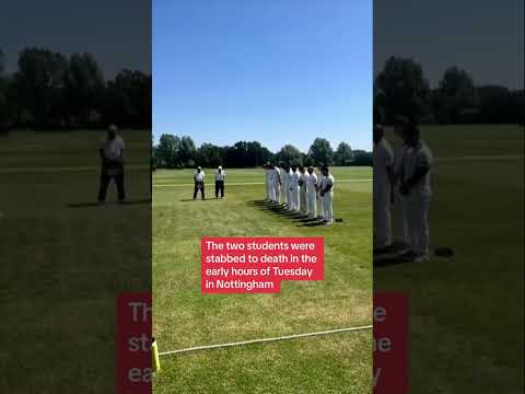 University of Nottingham's men's cricket team hold moment of silence.