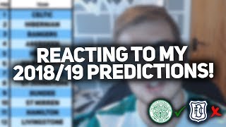 Reacting to My 2018/19 Scottish Premiership Predictions!