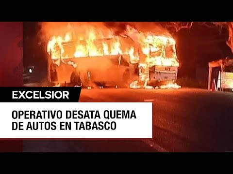 Queman de vehículos y balaceras en Cárdenas, Tabasco, por operativo militar