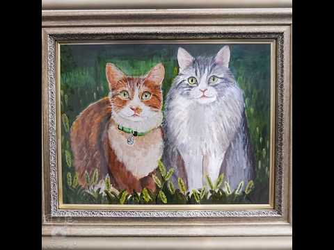 亡き愛猫をアクリル画に描きました！　#猫 #マンチカン #アクリルペイント