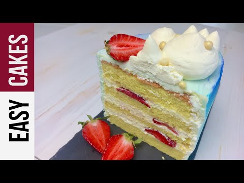 ТОРТ КЛУБНИКА - ПЛОМБИР: Рецепт крема Пломбир, как собрать торт с клубникой
