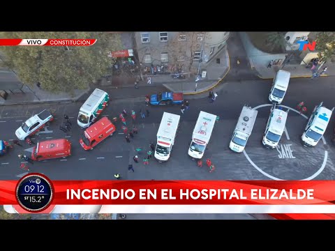 Incendio en el Hospital Elizalde: suspenden cirugías y trabajan 25 ambulancias del SAME