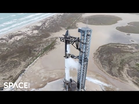 See SpaceX's massive Starship rocket during wet dress rehearsal in aerial view