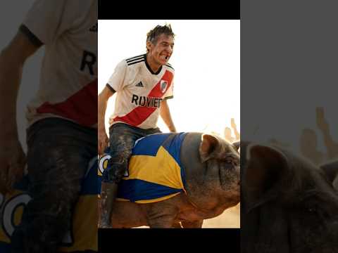 👉 El chancho bostero que casi vuela 🚀🐷 (fútbol argentino no tiene límites). #humor #bocajuniors.