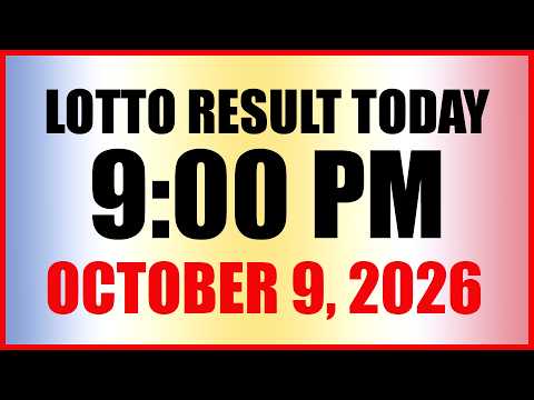 Lotto Result Today 9pm Draw October 9, 2026 PCSO