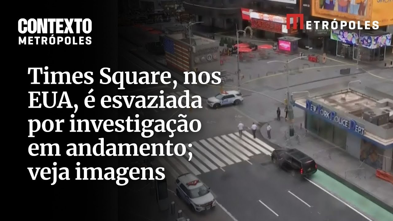 Times Square nos EUA é esvaziada por investigação em andamento veja imagens
