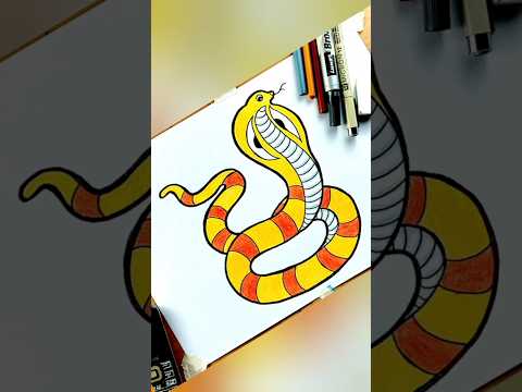 Snake Drawing and Coloring || Snake Drawing 🐍 😍  #drawing #coloring #shorts #snake