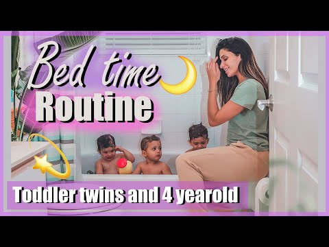 KIDS BEDTIME ROUTINE / TODDLER TWINS AND 4 YEAR OLD #nighttimeroutine #toddlertwins #momof3 #bedtime