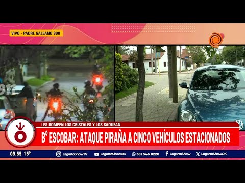 Ataque piraña a vehículos estacionados en Barrio Escobar