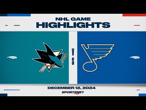 NHL Highlights | Sharks vs. Blues - December 12, 2024