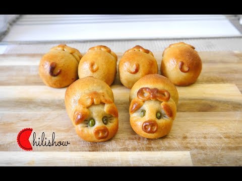 cách tạo hình bánh trung thu chú heo đáng yêu - how to make a piggy mooncake