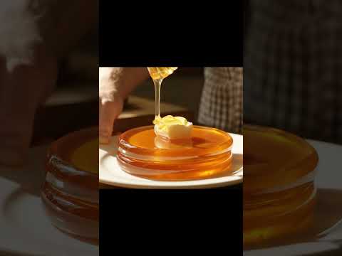 おじちゃんの作るスイーツ、ちょっと変わってる。#Shorts #ASMR #satisfying #grandpa #glasspancake #honey #CGI #音フェチ #ガラス