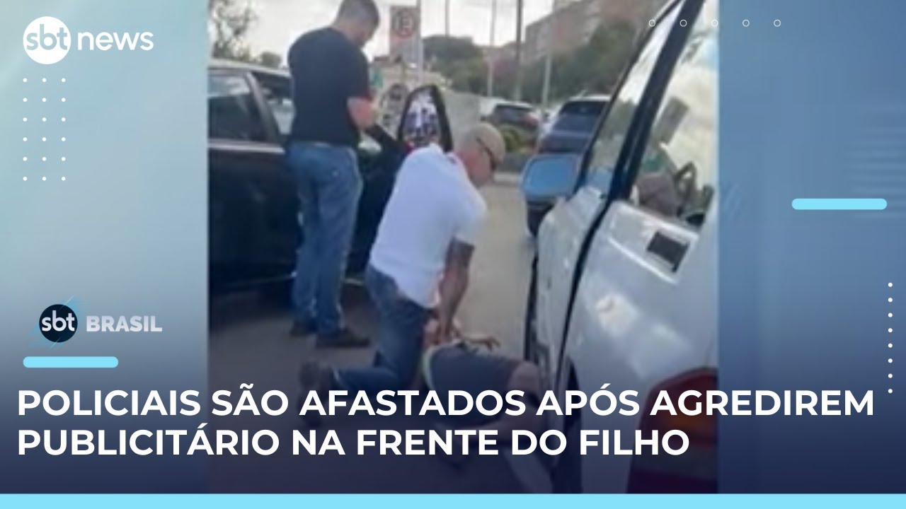 Policiais agridem publicitário diante de filho de 5 anos após colisão em Brasília | SBTBrasil