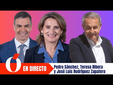Pedro Sánchez, Teresa Ribera y José Luis Rodríguez Zapatero en Valencia