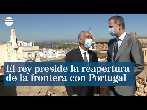 El rey preside en Badajoz la simbólica reapertura de la frontera con Portugal