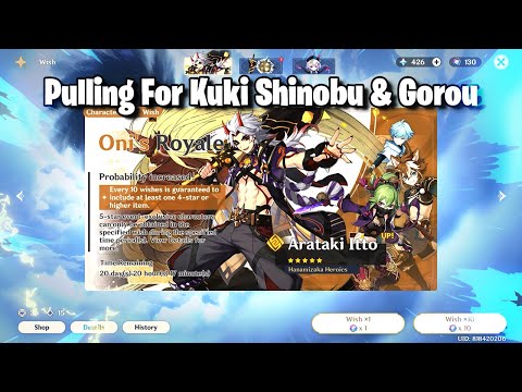 Pulling For Kuki Shinobu & Gorou | Kuki Shinobu Test Run - Genshin impact Kuki Shinobu