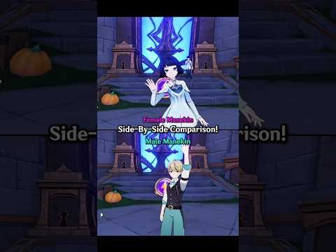 Female & Male UGC Manekins Side By Side COMPARISON! (Genshin Impact) #genshin #shorts