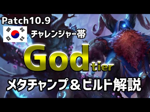 【lol】10体厳選!!KRチャレンジャー帯　ゴッドティア―チャンピオン＆ビルド解説【10.9】