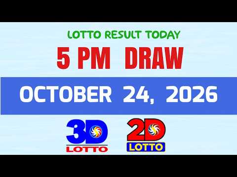 Lotto Result Today 5pm Draw October 24, 2026 PCSO