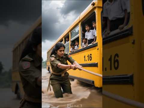 🚨 Indian Woman Commando 👩✈️ Saves Kids Alone | Call 112 🚔"#ai #rescue #army