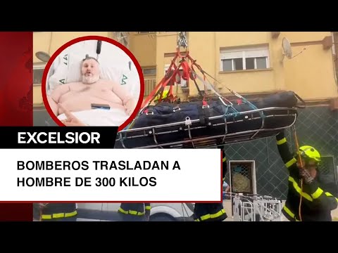 Bomberos logran trasladar a un hombre de 300 kilos a un hospital en España